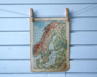 1934 Vintage Scandinavia Map