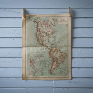 Mapa Vintage das Américas de 1904