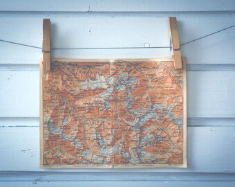 1910 Vintage North Écrins National Park Map