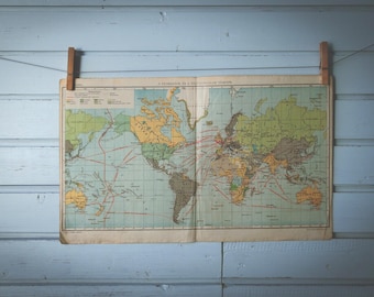 1910s Vintage World Map