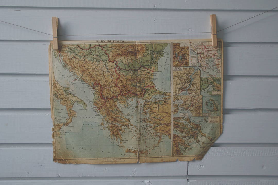 1930s Vintage Map of the Balkans - Etsy