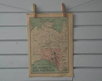 1941 Vintage Central Australia Map