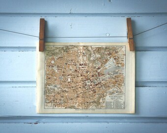 1936 Vintage Stuttgart Map