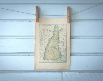 1923 Vintage New Hampshire Map