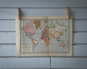 1946 Vintage World Map