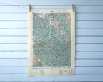 1956 Vintage South Slovenia Map