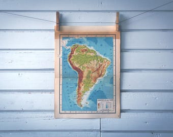 1946 Vintage South America Map