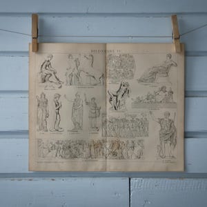 1887 Vintage Roman Sculpture Illustration