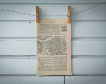 1907 Vintage Map of Linz