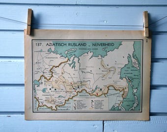 1941 Vintage Map of Russia