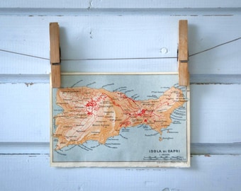 1931 Vintage Island of Capri Map