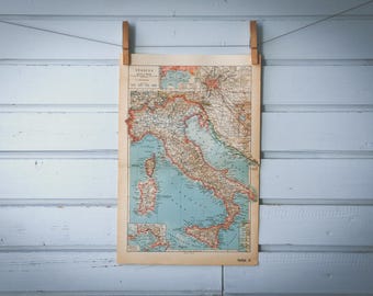 1938 Vintage Map of Italy