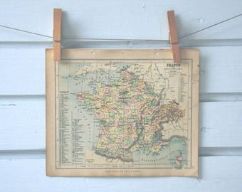 1896 Vintage Map of France