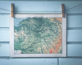 1924 Vintage Central France Map