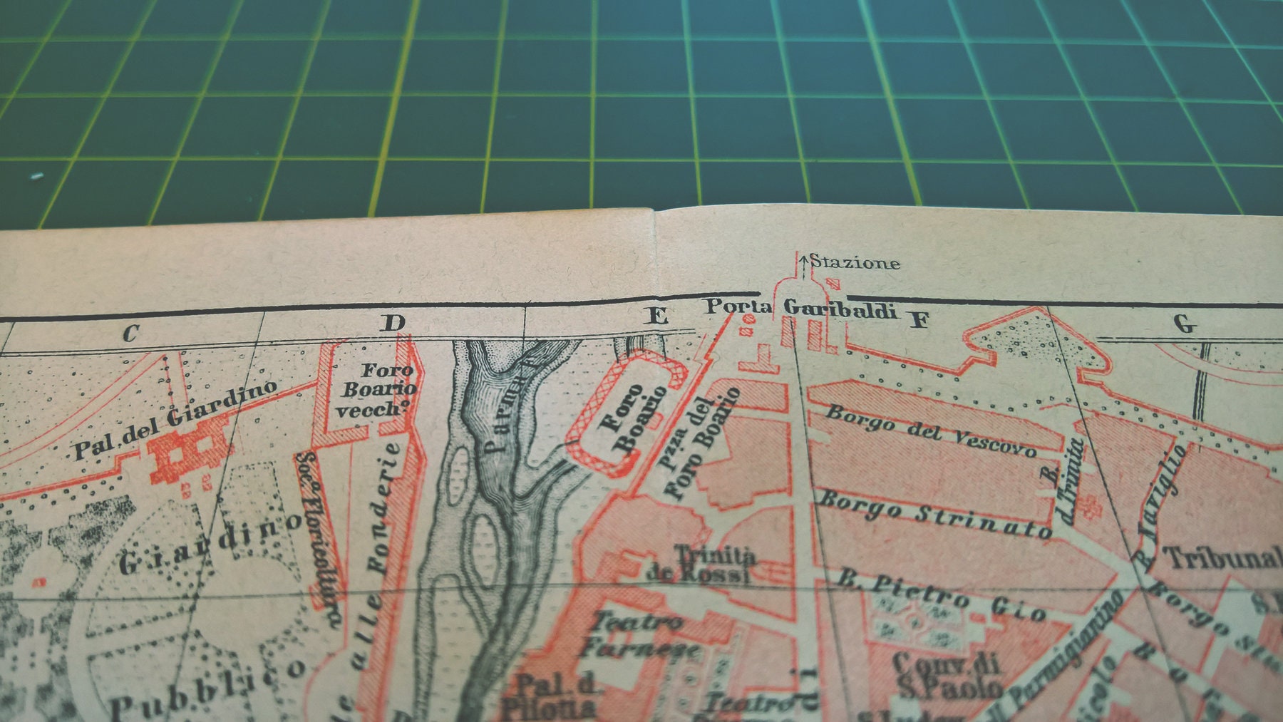 1892 Vintage Map of Parma