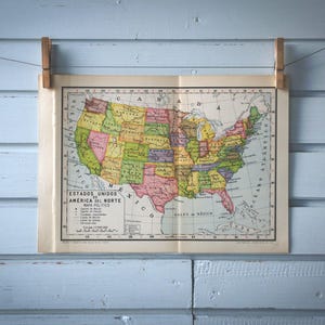 Carte des Etats-Unis vintage de 1946