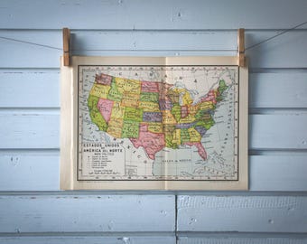 1946 Vintage USA Map