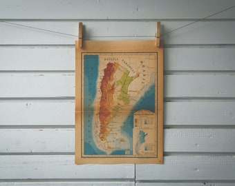 1946 Vintage Map of Argentina