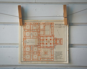1929 Vintage Plan of El Escorial