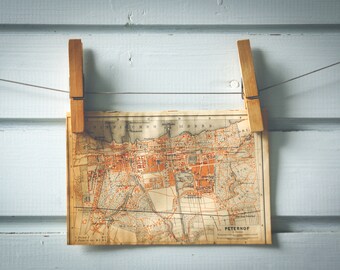 1912 Vintage Petergof Map