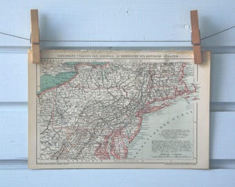 1894 Vintage Northeastern USA Map
