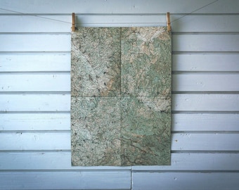 1930s Vintage Central Serbia Map