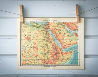 1956 Vintage Northeast Africa Map