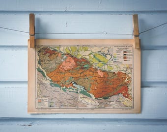 1890 Vintage Harz Geology Map