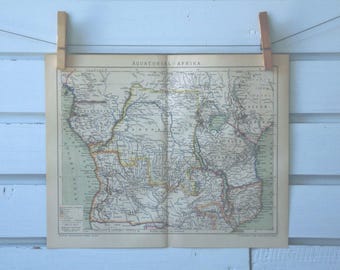 1894 Vintage Central Africa Map