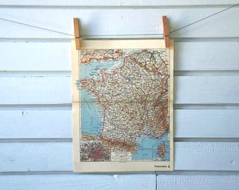 1938 Vintage Map of France