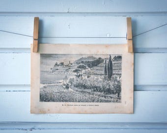 1894 Vintage South Italy Lithograph Illustration