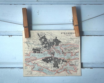 1892 Vintage Stockholm Map
