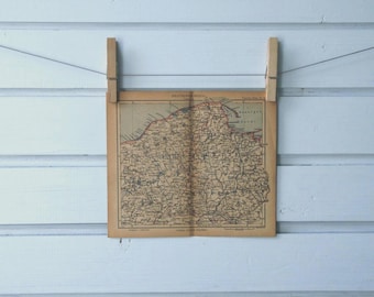 1943 Vintage North Poland Map