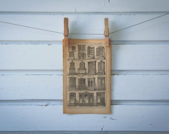 1921 Vintage Cabinets Illustration