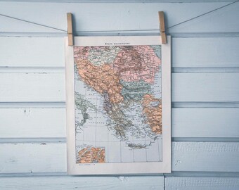 1924 Vintage Map of the Balkans