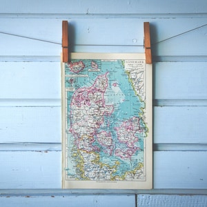 1925 Vintage Denmark Map