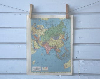 1955 Vintage Map of Asia