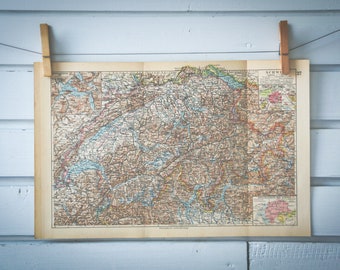 1931 Vintage Map of Switzerland
