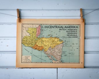 1941 Vintage Map of Honduras
