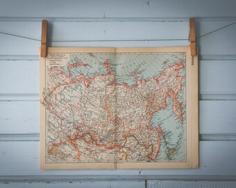 1938 Vintage Map of Siberia