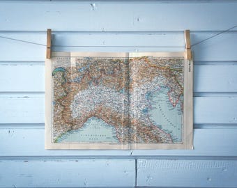 1936 Vintage North Italy Map
