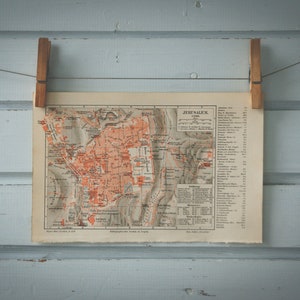 1907 Vintage Map of Jerusalem