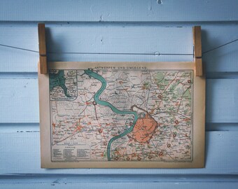 1893 Vintage Antwerp Map