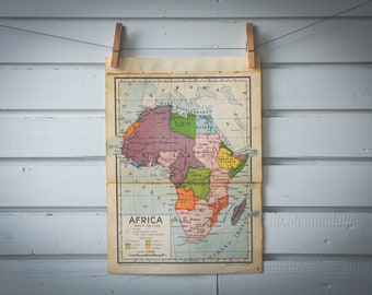 1950 Vintage Map of Africa