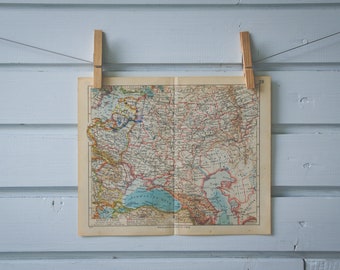 1936 Vintage Map of Russia