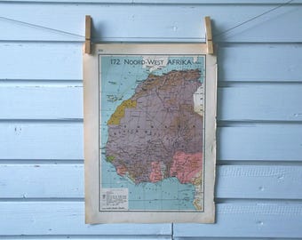 1941 Vintage Northwest Africa Map