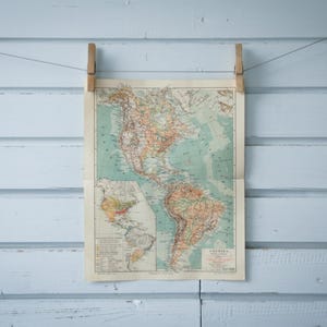 Mapa Vintage das Américas de 1907