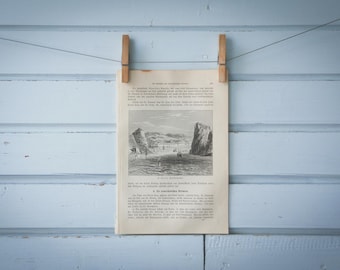 1897 Vintage Saint Thomas Lithograph Illustration