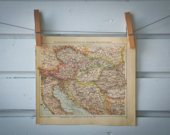 1929 Vintage Austria-Hungary Map