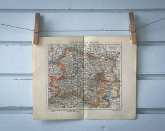 1932 Vintage Lower Austria Map